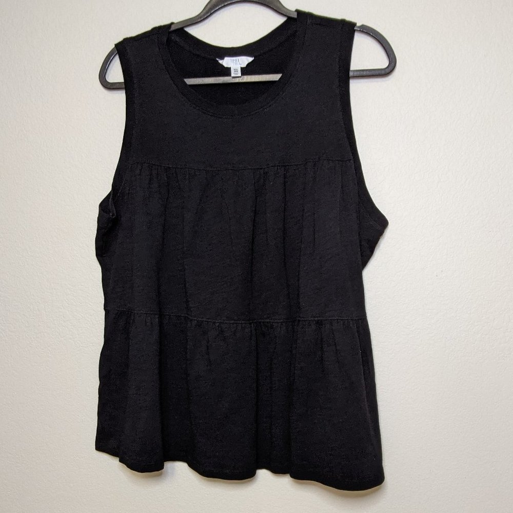 Time and Tru Black Ruffle Tank
